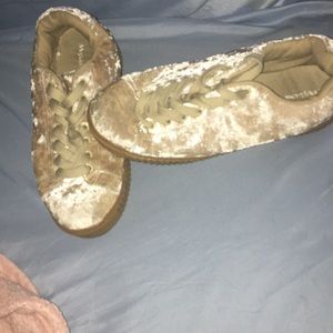 Platform Rose Gold Suede Shoes